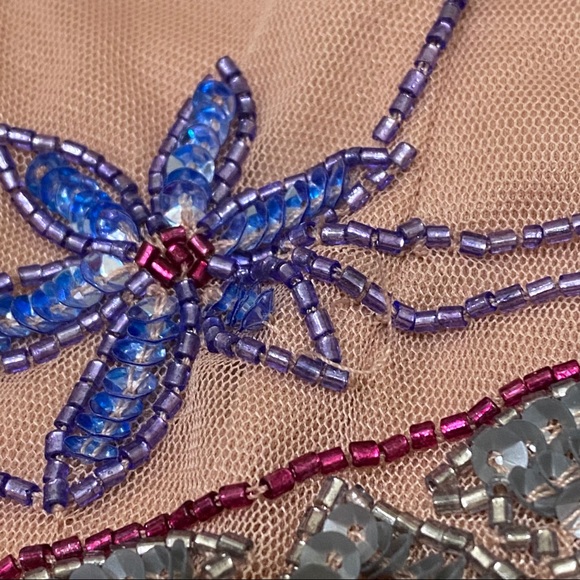 Nasty Gal Studio Joni Embellished Beaded Boho Skirt Size 4 - Picture 8 of 16